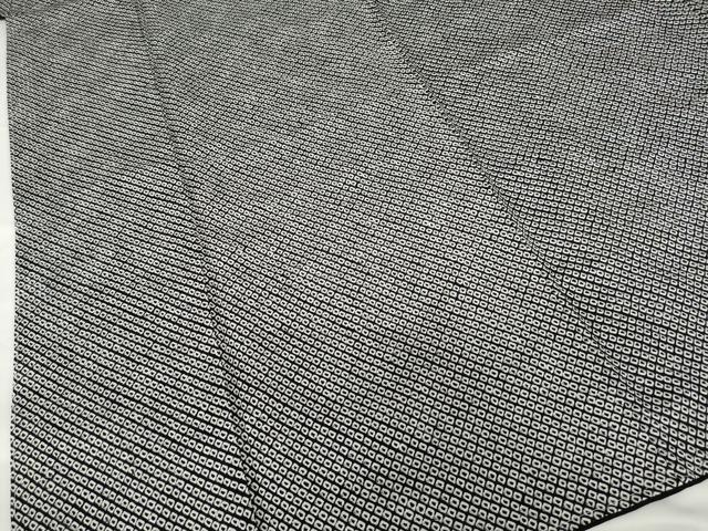 平和屋着物●大変加工の良い総絞り小紋 黒地 正絹 逸品 AABF9039ck