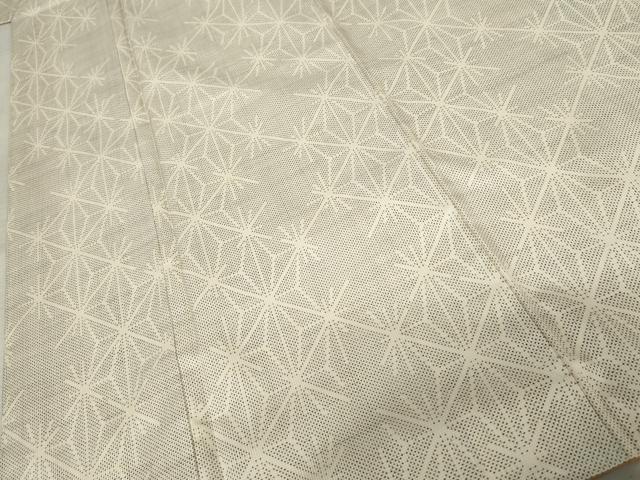 平和屋着物●本場大島紬 白大島 一元絣 麻の葉文様 前田絹織物謹製 証紙付き 正絹 逸品 未使用 AABF9057cs