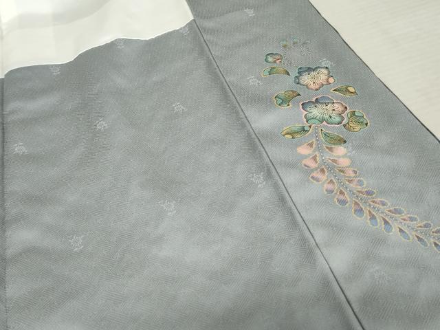 平和屋着物●訪問着 辻が花 絞り 暈し染め 金彩 銀通し地 正絹 逸品 AABF9068cs