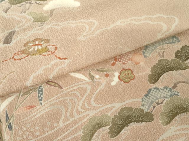 平和屋着物●訪問着 立波松竹梅文 金彩 正絹 逸品 AABF9079cs