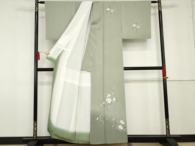 平和屋着物●訪問着 友禅 枝花文 暈し染め 正絹 逸品 AABF9091cs