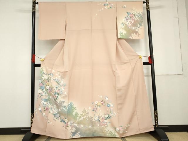 平和屋着物●訪問着 枝花文 暈し染め 金彩 正絹 逸品 未使用 AABF9101cs
