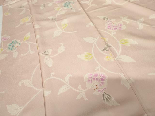 平和屋着物●上質な小紋 花唐草文 正絹 逸品 AABF9120cs