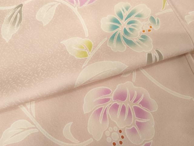 平和屋着物●上質な小紋 花唐草文 正絹 逸品 AABF9120cs