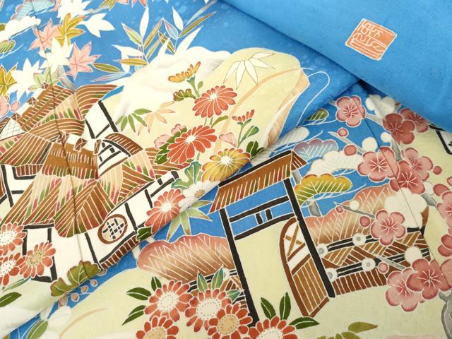 平和屋着物●訪問着 作家物 浜松風景文 正絹 逸品 AABF9130cs