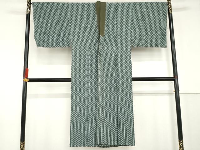 平和屋着物●男性 長襦袢 袷 松皮菱文 正絹 逸品 未使用 AABF9133cs