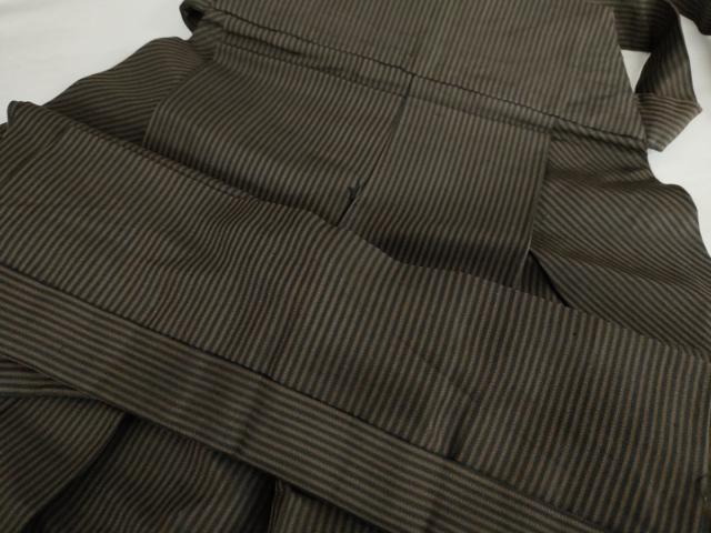 平和屋着物●男性 馬乗り袴 縞 正絹 逸品 AABF9154cs