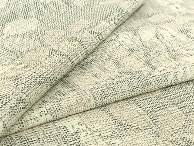 平和屋着物▽上質な紬 単衣 草花文 正絹 逸品 AABF9195jh