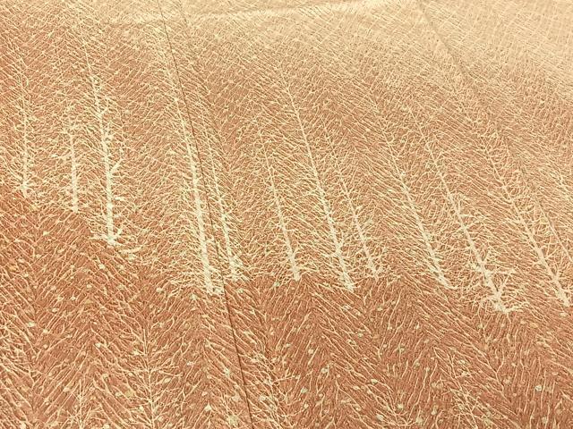 平和屋着物▽名門 藤娘きぬたや 総絞り・杢目絞り 訪問着 単衣 樹林文 暈し染め 正絹 逸品 AABF9196jh