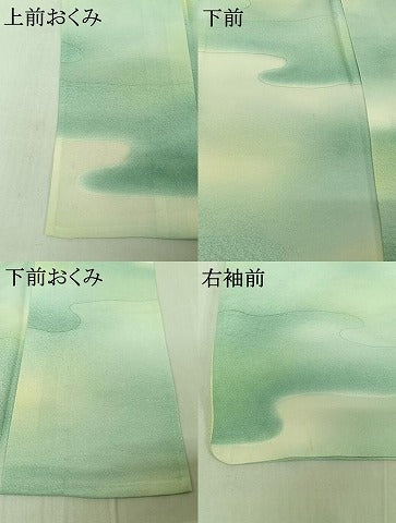 平和屋着物▽上質な小紋 単衣 霞文 正絹 逸品 AABF9225jh