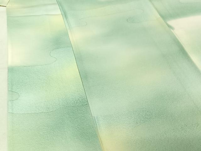平和屋着物▽上質な小紋 単衣 霞文 正絹 逸品 AABF9225jh