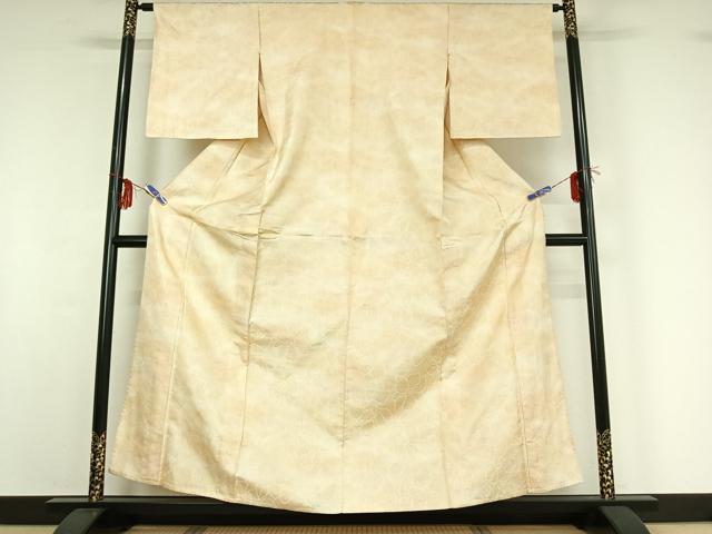 平和屋着物▽お召 単衣 草花文 暈し染め 正絹 逸品 AABF9226jh