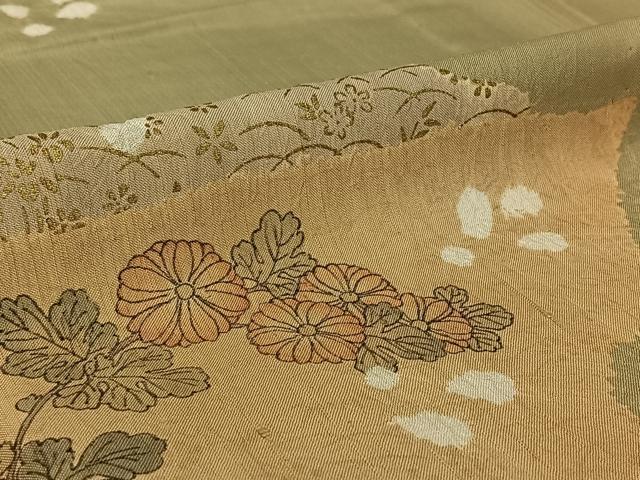 平和屋着物▽訪問着 単衣 紬地 絞り 横段花文 金彩 正絹 逸品 AABF9240jh