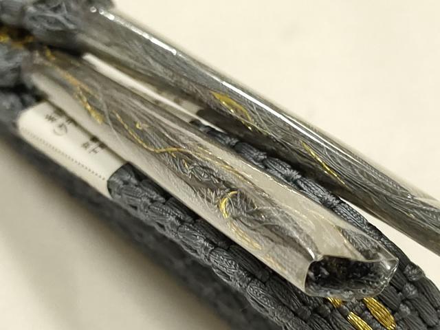 平和屋着物●和装小物 帯締め・帯揚げセット 平組 間道 金糸 丹後ちりめん 正絹 逸品 未使用 AABF9248ay