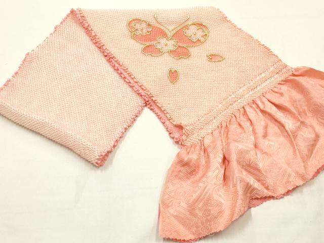 平和屋本店●和装小物 帯締め・帯揚げセット 振袖用 総絞り 舞蝶花文 暈し染め 金糸 金彩 逸品 AABF9251ay