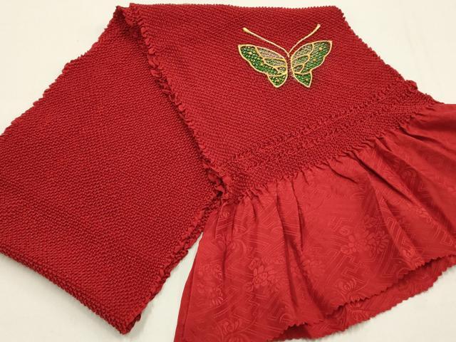 平和屋本店●和装小物 帯締め・帯揚げセット 総絞り 舞蝶文 金糸 金彩 逸品 未使用 AABF9371ay