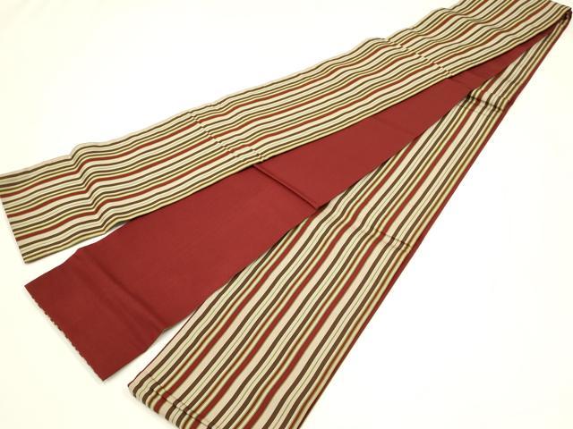 平和屋着物◎半幅帯 縞 正絹 逸品 AABF9385ay