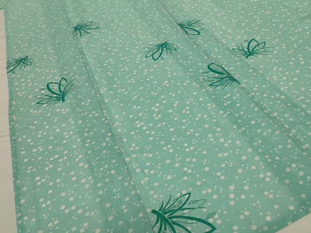 平和屋着物*夏物 小紋 縦絽 草花丸文 洗える着物 AABF9406jd