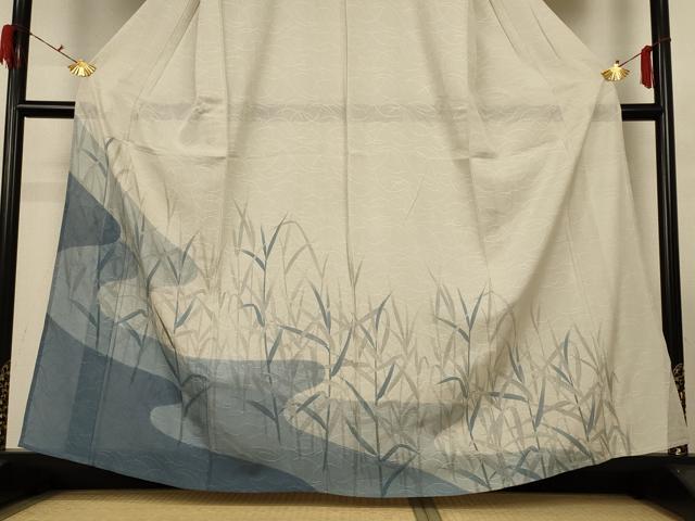 平和屋着物*夏物 訪問着 絽 流水枝葉文 正絹 逸品 AABF9423jd