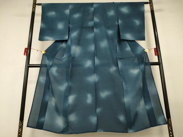 平和屋着物*夏物 小紋 紗 笹文 暈し染め 金彩 正絹 逸品 AABF9437jd