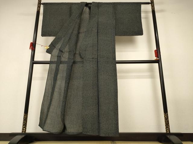 平和屋着物*夏物 小千谷ちぢみ 幾何学文様 麻 逸品 AABF9440jd
