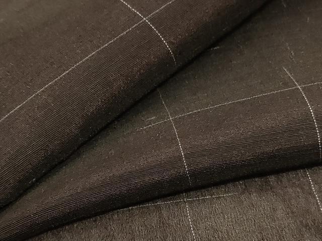 平和屋着物*夏物 小紋 紗 変わり格子 正絹 逸品 AABF9445jd