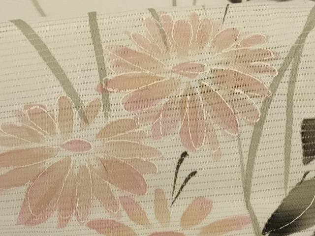平和屋着物*夏物 訪問着 絽 手描き 草花文 洗える着物 AABF9461jd