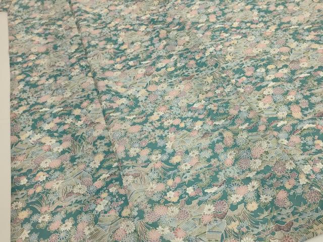 平和屋着物*夏物 小紋 絽 風景草花文 洗える着物 AABF9464jd