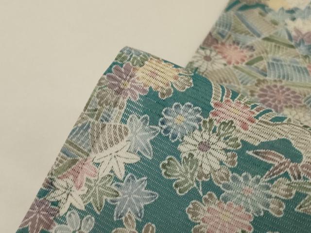 平和屋着物*夏物 小紋 絽 風景草花文 洗える着物 AABF9464jd