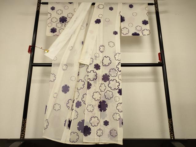 平和屋着物*夏物 訪問着 絽 雪輪文 洗える着物 AABF9465jd