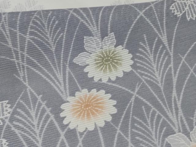 平和屋着物*夏物 小紋 絽 草花文 洗える着物 AABF9467jd