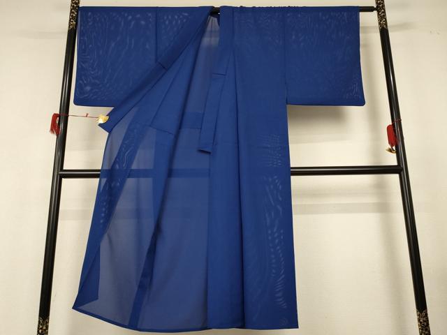 平和屋着物*夏物 男性 色無地 絽 紺色 洗える着物 AABF9503jd
