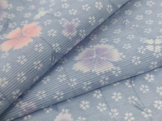 平和屋着物*夏物 小紋 絽 花尽くし 洗える着物 AABF9514jd