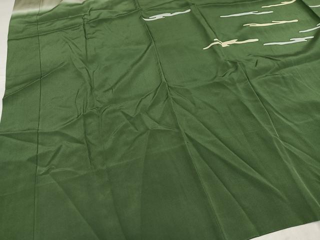 平和屋着物●男性 長襦袢 袷 富士山 暈し染め 正絹 逸品 AABF9526ph
