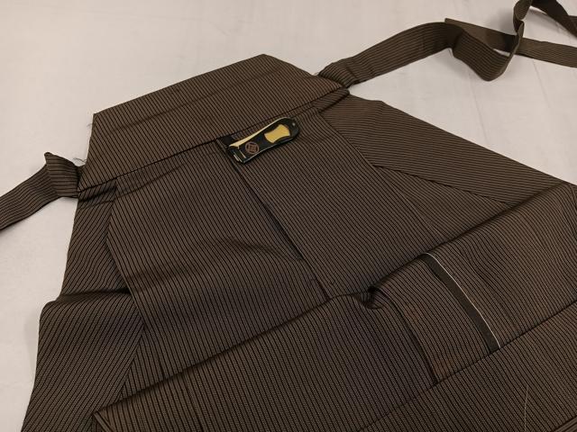 平和屋着物●男性 馬乗り袴 縞 正絹 逸品 AABF9534ph