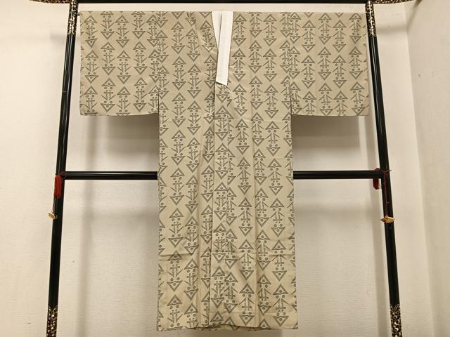 平和屋着物●長襦袢 無双仕立て 幾何学文 洗える着物 未使用 AABF9557ph