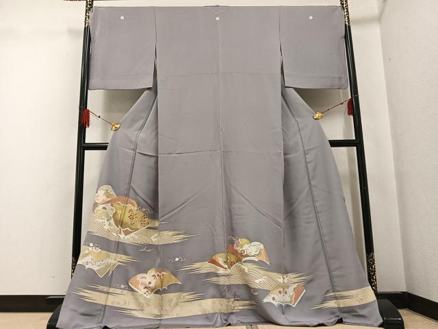 平和屋着物●豪華色留袖 作家物 駒刺繍 飛鳥花唐草冊子文 金彩 ロング丈 正絹 逸品 AABF9569ph
