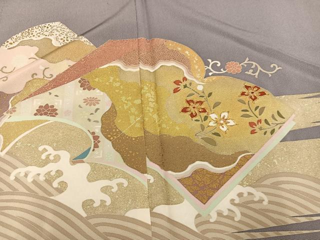 平和屋着物●豪華色留袖 作家物 駒刺繍 飛鳥花唐草冊子文 金彩 ロング丈 正絹 逸品 AABF9569ph