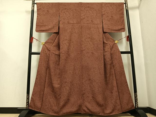 平和屋着物●人間国宝 初代 六谷梅軒(六谷紀久男)錐彫り 重要無形文化 財伊勢型紙 江戸小紋 草花文 正絹 逸品 未使用 AABF9578ph