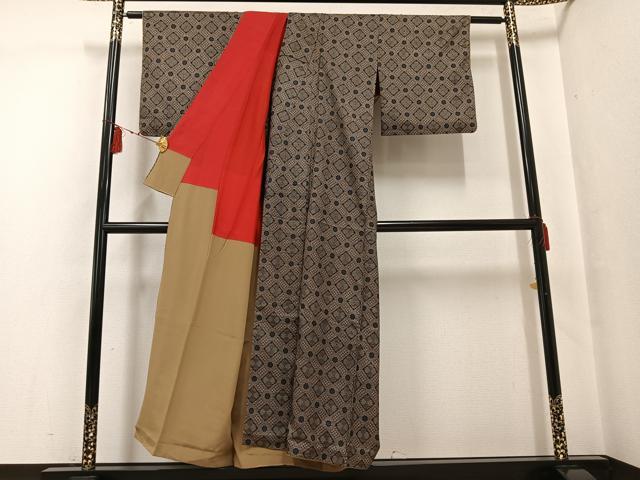 平和屋着物●希少 本場大島紬 龍郷絣 本場大島紬 正絹 逸品 AABF9585ph