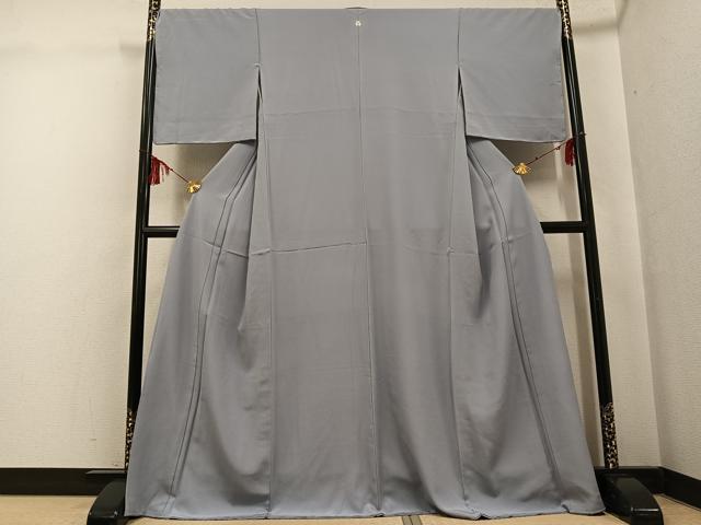 平和屋着物●上質な色無地 灰青色 正絹 逸品 未使用 AABF9588ph