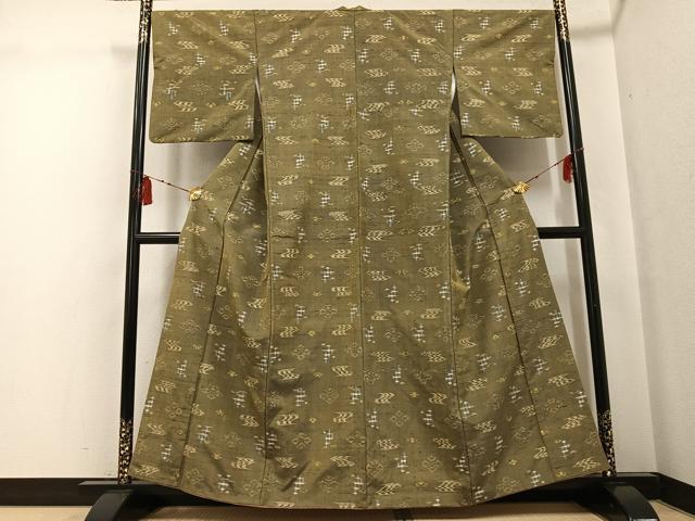 平和屋着物●本場琉球絣 紬 正絹 逸品 AABF9593ph