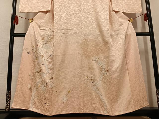 平和屋着物●訪問着 絞り 枝花文 金彩 正絹 逸品 AABF9594ph