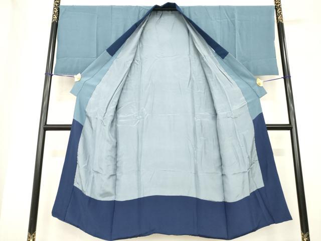 平和屋着物●男性 長襦袢 袷 手描き 絞り 風景文 正絹 逸品 AABF9602ck