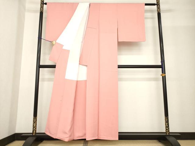 平和屋着物●上質な色無地 薄紅色 正絹 逸品 AABF9603ck