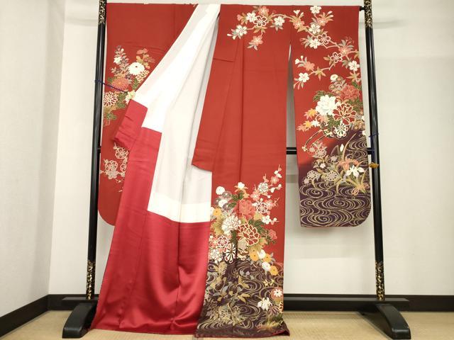平和屋着物●豪華振袖 花車文 金彩 正絹 逸品 AABF9605ck
