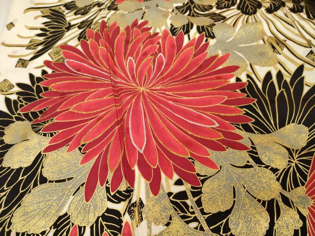 平和屋着物●Luxjewel 振袖 刺繍 菊 暈し染め 金彩 ロング丈 正絹 逸品 AABF9610ck