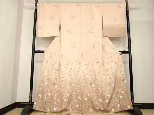 平和屋着物●訪問着 草花文 京都清水地主神社 暈し染め 金彩 正絹 逸品 AABF9611ck