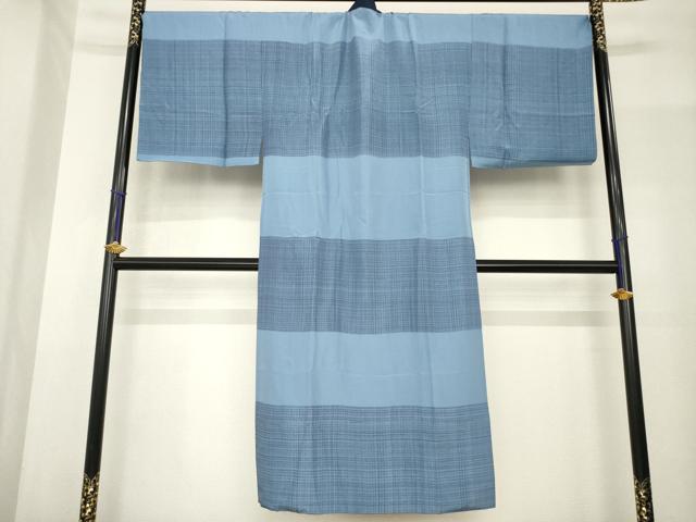 平和屋着物●男性 長襦袢 袷 横段格子文 正絹 逸品 AABF9624ck