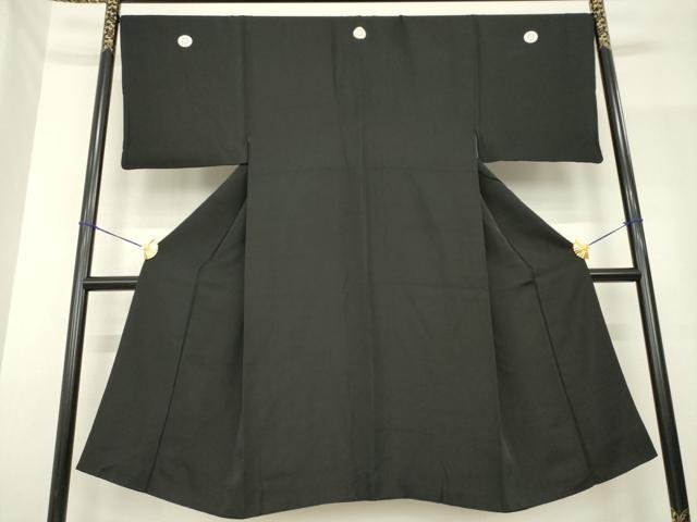 平和屋着物●男性 黒紋付 正絹 逸品 AABF9625ck